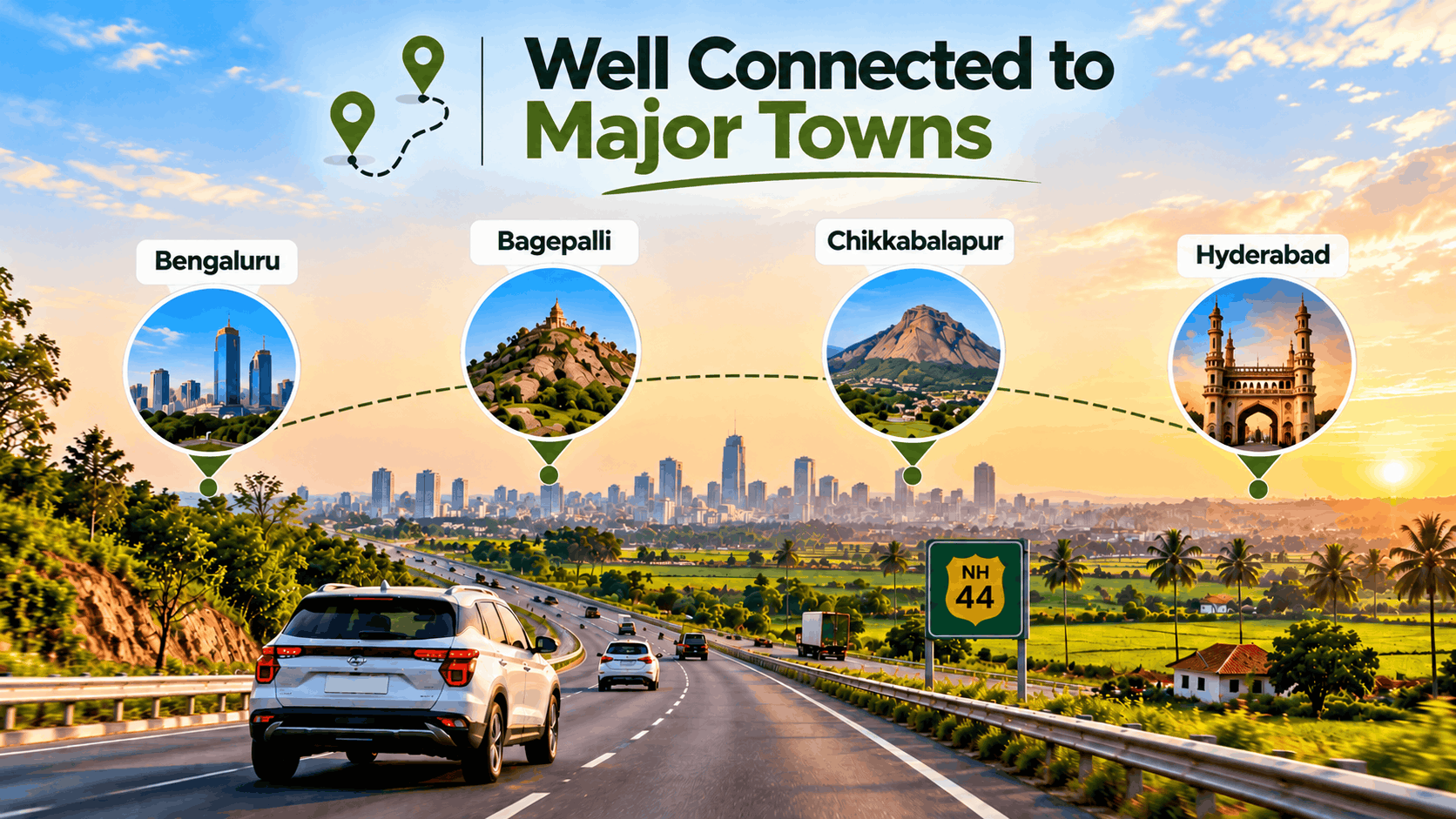 Farmland well connected to major cities